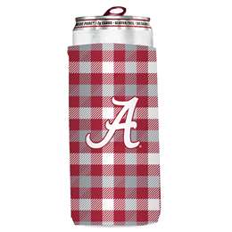 Alabama Plaid Slim Can Coozie