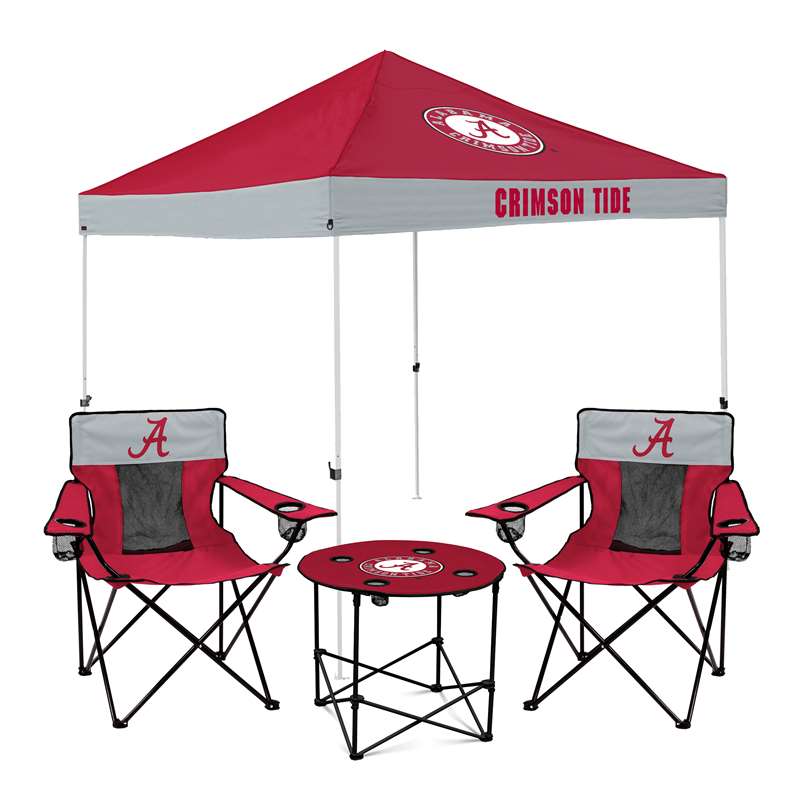 Alabama Crimson Tide Canopy Canopy Tailgate Bundle - Set Includes 9X9 Canopy, 2 Chairs and 1 Side Table