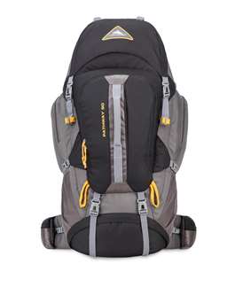 High Sierra Pathway Internal Frame Hiking Pack, Black/Slate/Gold, 90L  