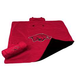 Logo Brands NCAA Arkansas Razorbacks Adult All Weather Blanket, Cardinal