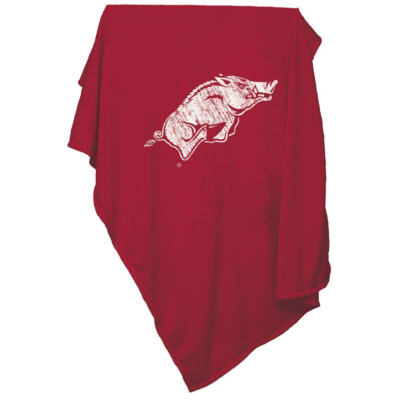 University of Arkansas Razorbacks Sweatshirt Blanket Screened Print