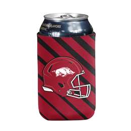 Arkansas Diagonal Stripe Flat Coozie