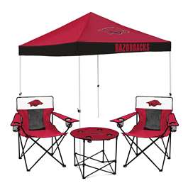 Arkansas Razorbacks Canopy Canopy Tailgate Bundle - Set Includes 9X9 Canopy, 2 Chairs and 1 Side Table