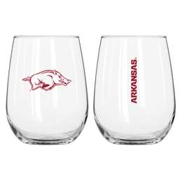 Arkansas 16oz Gameday Curved Beverage Glass