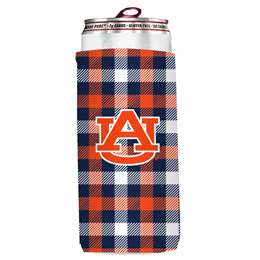 Auburn Plaid Slim Can Coozie