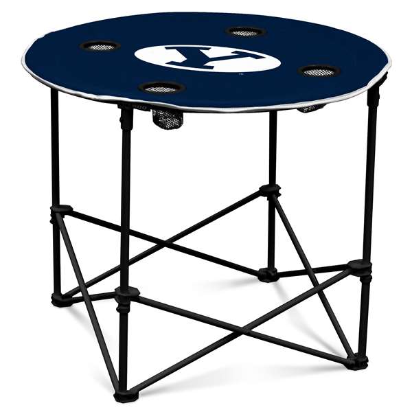 BYU Cougars Round Folding Table with Carry Bag