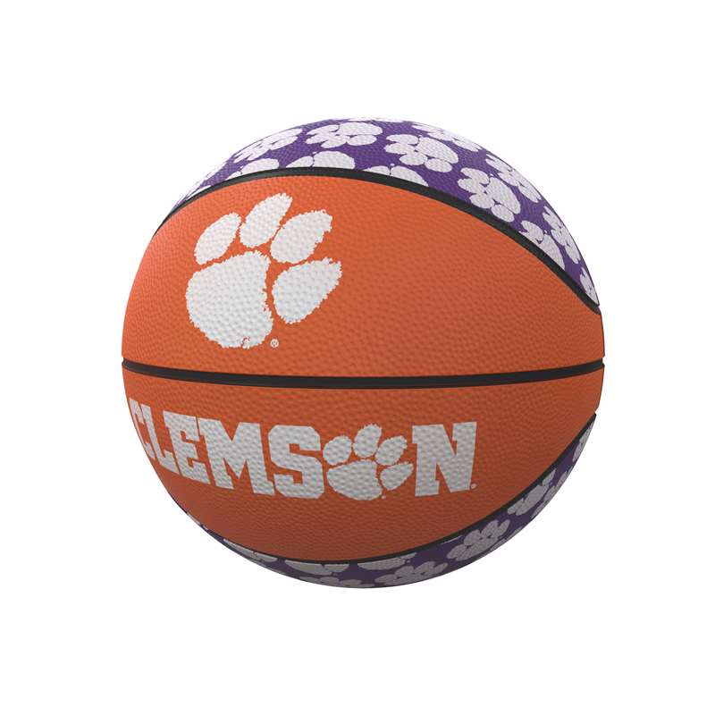 Clemson University Tigers Repeating Logo Youth Size Rubber Basketball