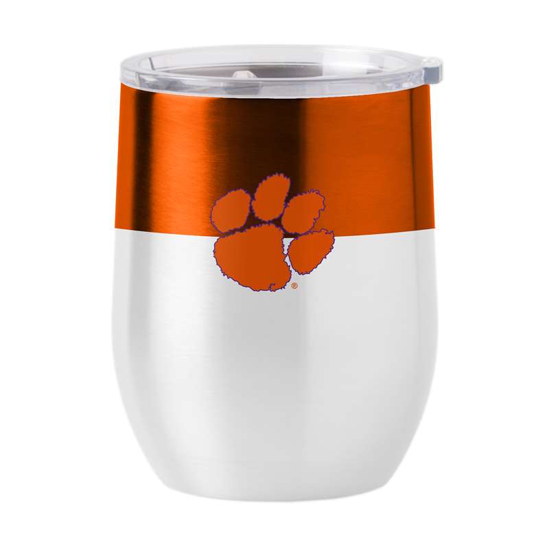 Clemson 16oz Colorblock Stainless Curved Beverage  