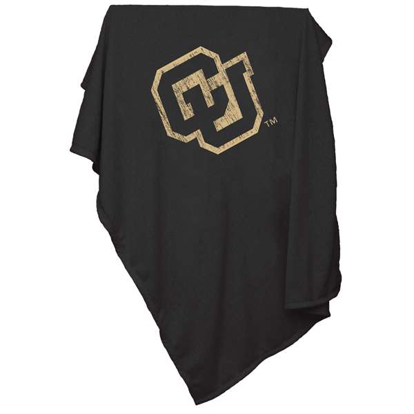 University of Colorado Buffalos Sweatshirt Blanket Screened Print
