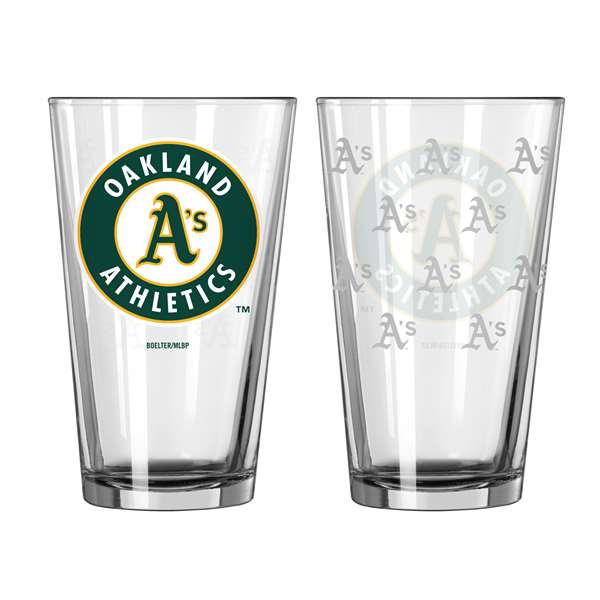 Oakland Athletics 16oz Satin Etch Pint Glass