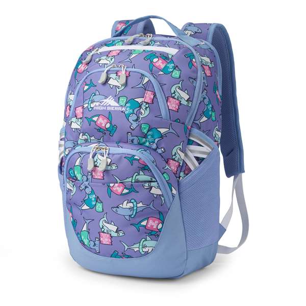 High Sierra Back to School Backpack  Swoop SG PURPLE SHARKS   