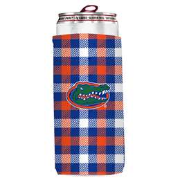 Florida Plaid Slim Can Coozie