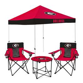 Georgia Bulldogs Canopy Tailgate Bundle - Set Includes 9X9 Canopy, 2 Chairs and 1 Side Table