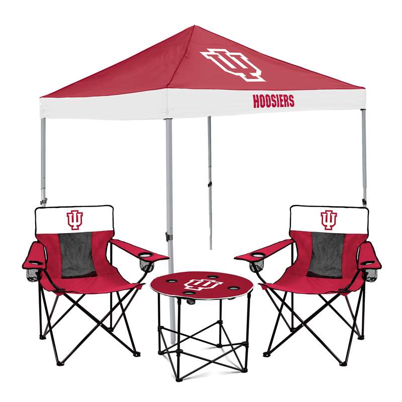 Indiana Hoosiers Canopy Tailgate Bundle - Set Includes 9X9 Canopy, 2 Chairs and 1 Side Table