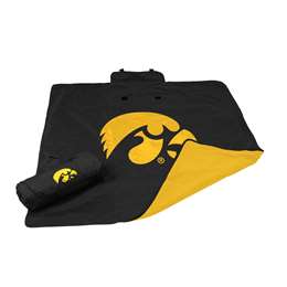 NCAA Iowa Hawkeyes All Weather Blanket, Adult, Black