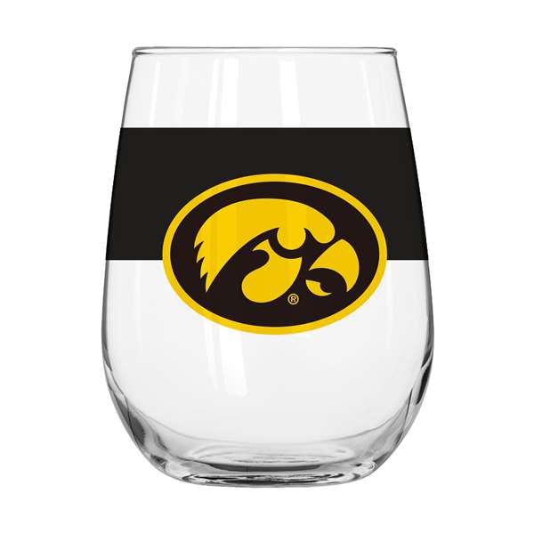 Iowa 16oz Colorblock Curved Beverage Glass