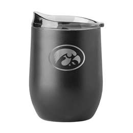 Iowa 16oz Etch Black Powder Coat Curved Beverage