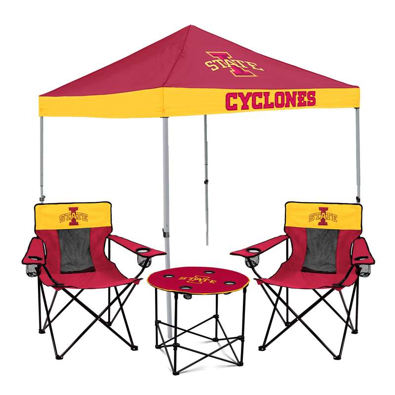 Iowa State Cyclones Canopy Tailgate Bundle - Set Includes 9X9 Canopy, 2 Chairs and 1 Side Table