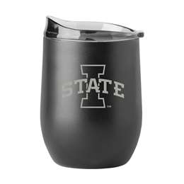 Iowa State GunMetal 16oz Black Powder Coat Curved Beverage