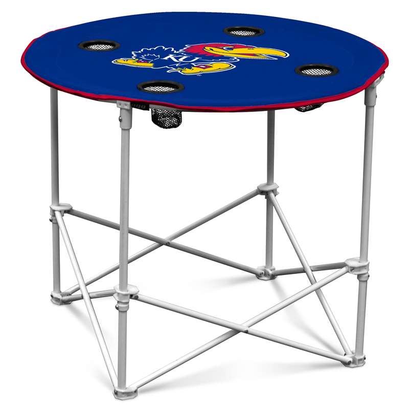 University of Kansas Jayhawks Round Folding Table with Carry Bag