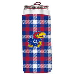 Kansas Plaid Slim Can Coozie