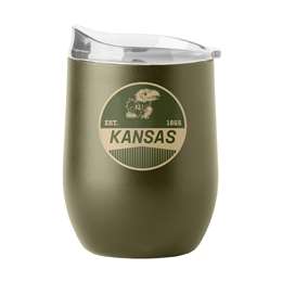 Kansas 16oz Badge Powder Coat Curved Bev
