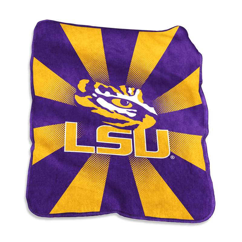 LSU Louisiana State University Tigers Raschel Throw Blanket