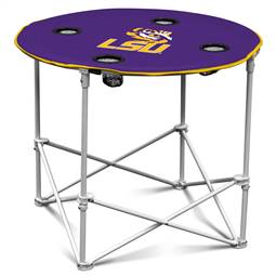 LSU Louisiana State University Tigers Round Folding Table with Carry Bag  
