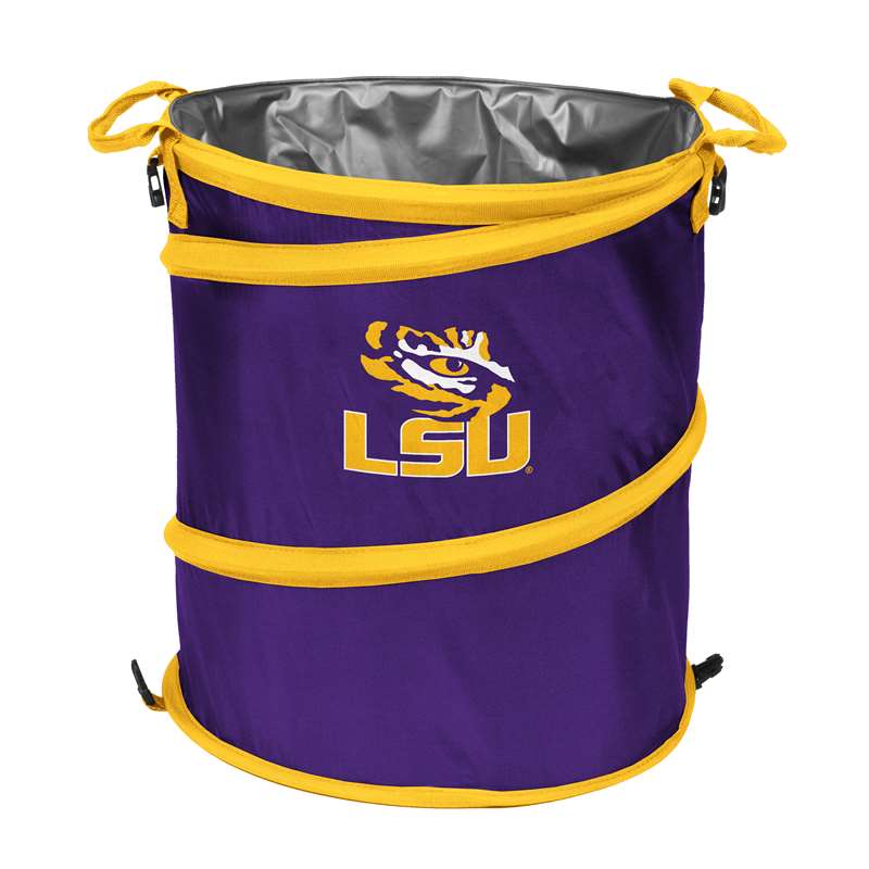 LSU Louisiana State University Tigers Collapsible 3-in-1 Cooler, Trach Can, Hamper