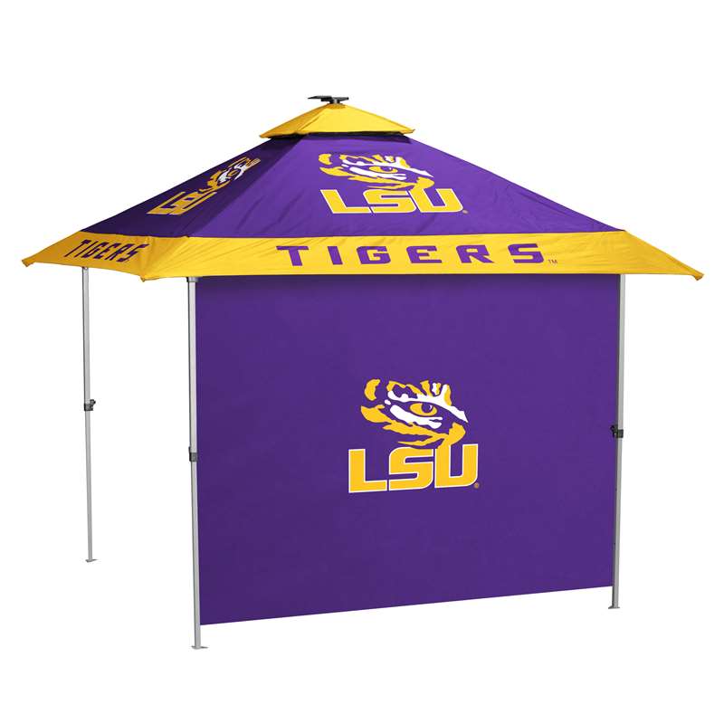 LSU Louisiana State University Tigers 10 X 10 Pagoda Canopy Tailgate Tent With Side Panel