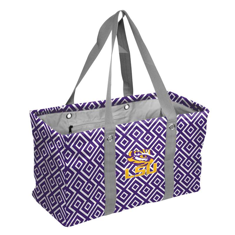 LSU Tigers Chair Adult Quad Folding Chair Double Diamond Picnic Caddy