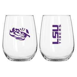 LSU 16oz Gameday Curved Beverage Glass