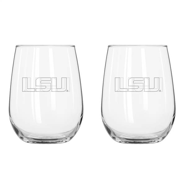 LSU 16oz Frost Curved Beverage Glass