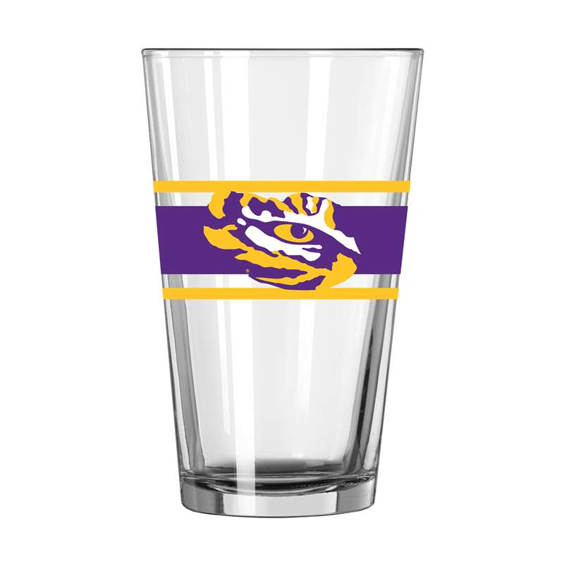 LSU 16oz Stripe Pint Glass