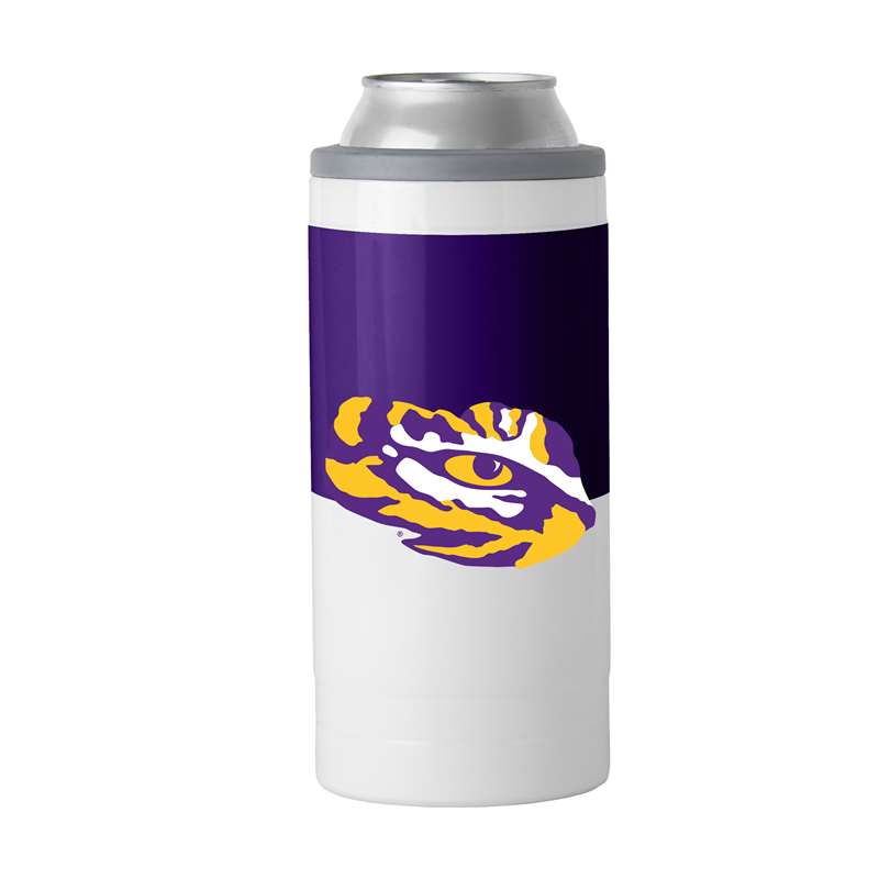 LSU 12oz Colorblock Slim Can Coolie Coozie  