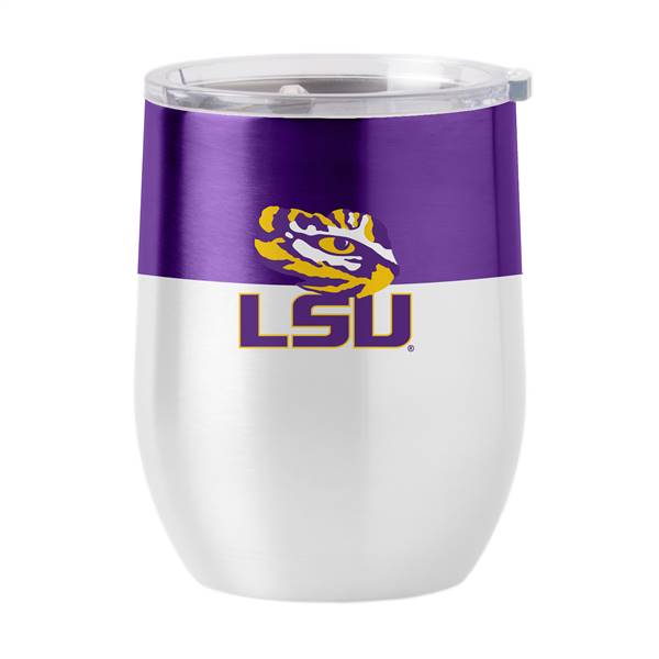LSU 16oz Colorblock Stainless Curved Beverage  