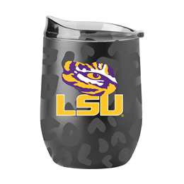 LSU Leopard 16oz Black Powdercoat Curved Beverage