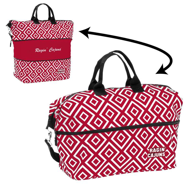 University of Louisiana Lafayette Ragin Cagins Double Diamond Expandable Tote