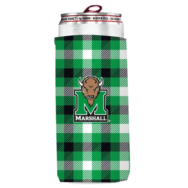 Marshall Plaid Slim Can Coozie