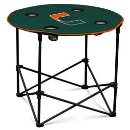 University of Miami HurricanesRound Folding Table with Carry Bag
