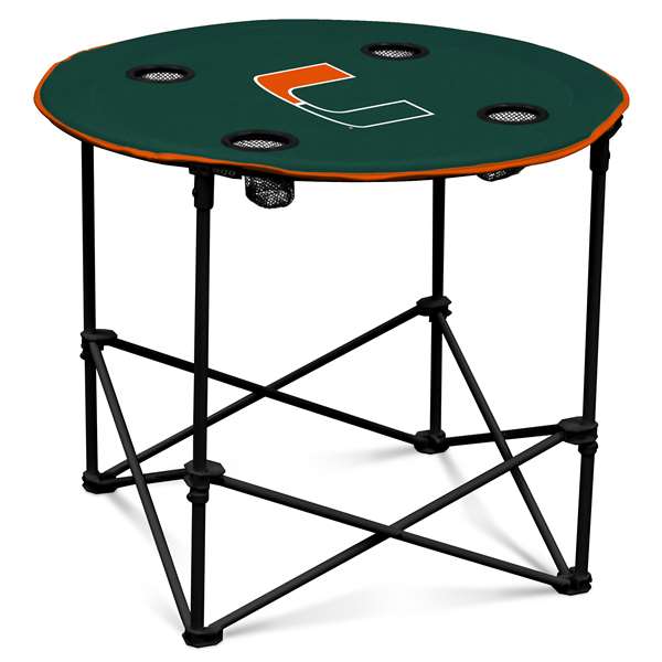 University of Miami HurricanesRound Folding Table with Carry Bag