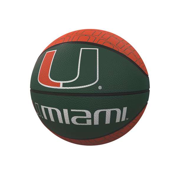University of Miami Hurricanes Repeating Logo Youth Size Rubber Basketball