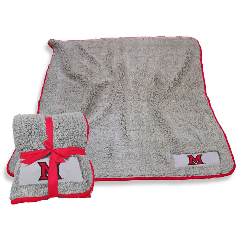 University of Miami-Ohio Frosty Fleece Blanket 60 X 50 inches