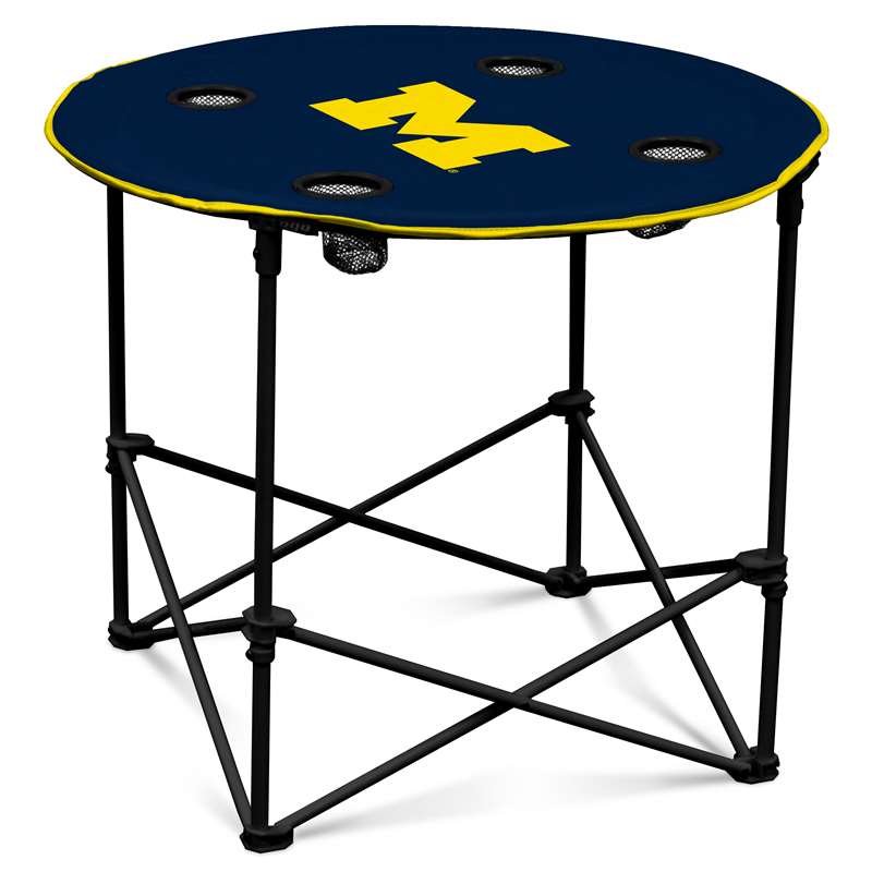 University of Michigan Wolverines Round Folding Table with Carry Bag