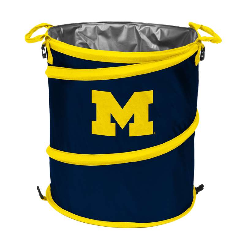 University of Michigan Wolverines Collapsible 3-in-1 Cooler, Trach Can, Hamper