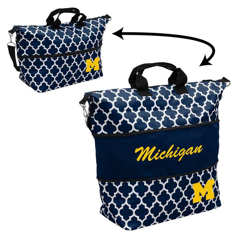 Michigan Quatrefoil Expandable Tote