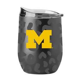 Michigan Leopard 16oz Black Powdercoat Curved Beverage