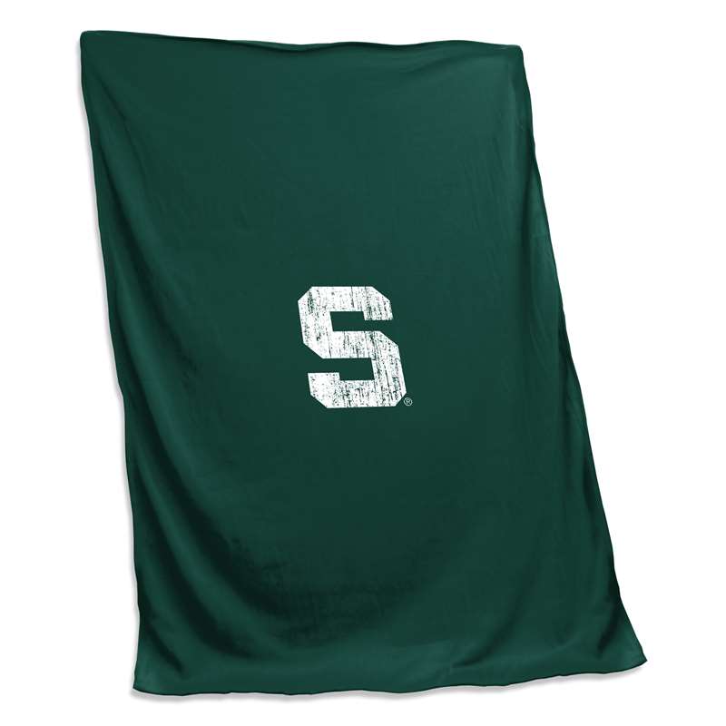 Michigan State University Spartans Sweatshirt Blanket Screened Print