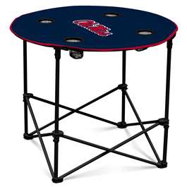 Ole Miss Rebels University of Mississippi Round Folding Table with Carry Bag