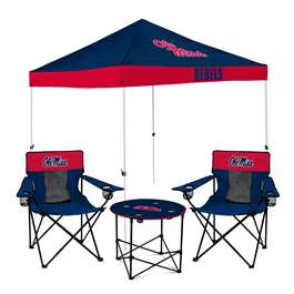 Mississippi Rebels Canopy Tailgate Bundle - Set Includes 9X9 Canopy, 2 Chairs and 1 Side Table